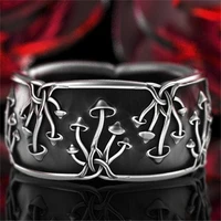 creative jewelry giftspunk men and women rings mushroom shaped black index finger rings wholesale