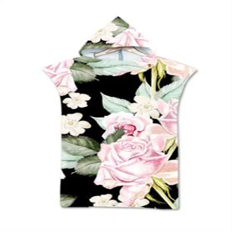 

Банное полотенце с капюшоном из микрофибры, Пляжное банное полотенце с принтом для взрослых, сменный халат, банный халат, быстросохнущая пл...