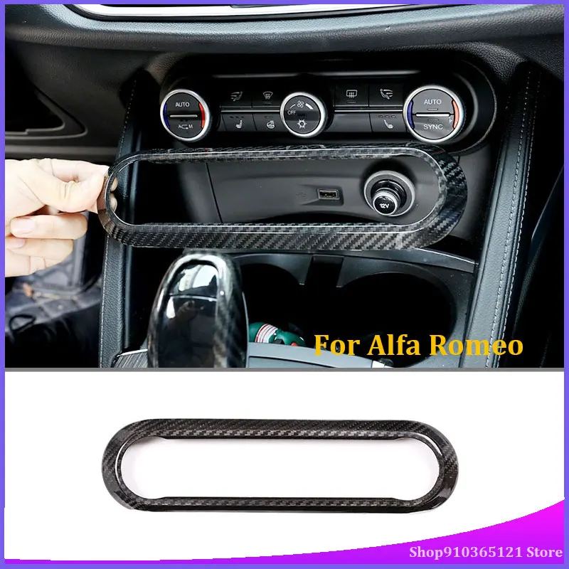 

Регулируемая декоративная рамка для кондиционера Alfa Romeo Giulia 2017-2020, деталь из натурального углеродного волокна для модификации салона автом...