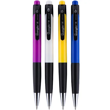 Blue oil pen Push type Student Business Office ballpoint pen 24pcs free shipping