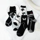 высокие носки женские харадзюку корейский стиль японский стиль длинные хлопок Милые носки с изображением животных, милые женские носки в стиле Харадзюку, женские носки, женские носки, черные, белые, женские бриджи