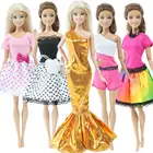 Модный дизайн платье принцессы смешанного стиля вечернее платье красочная юбка рубашка брюки Аксессуары Одежда для куклы Барби игрушки