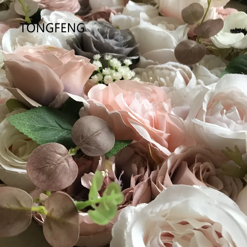 TONGFENG смешанные цвета, 10 шт./лот, искусственный шелк, роза, пион, 3D цветок, настенная панель, свадебный фон, украшение, цветок, дорожка, свадьба