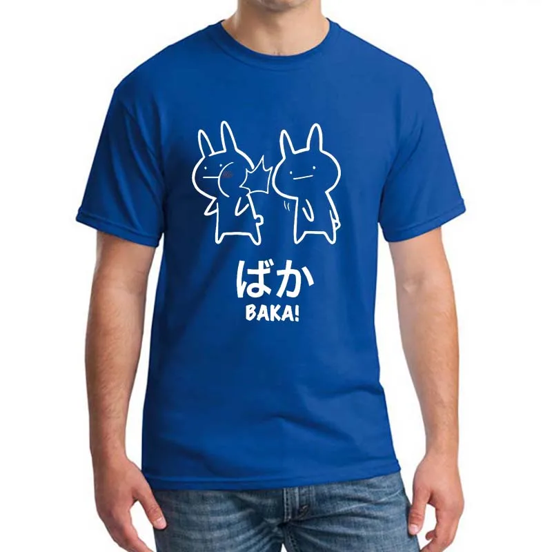 

I Size Baka Rabbit Slap T-shirt Anime Japanese Lovely Tops Short Mouw Cotton O-neck Tee Novelty Nice Japan Tshirt