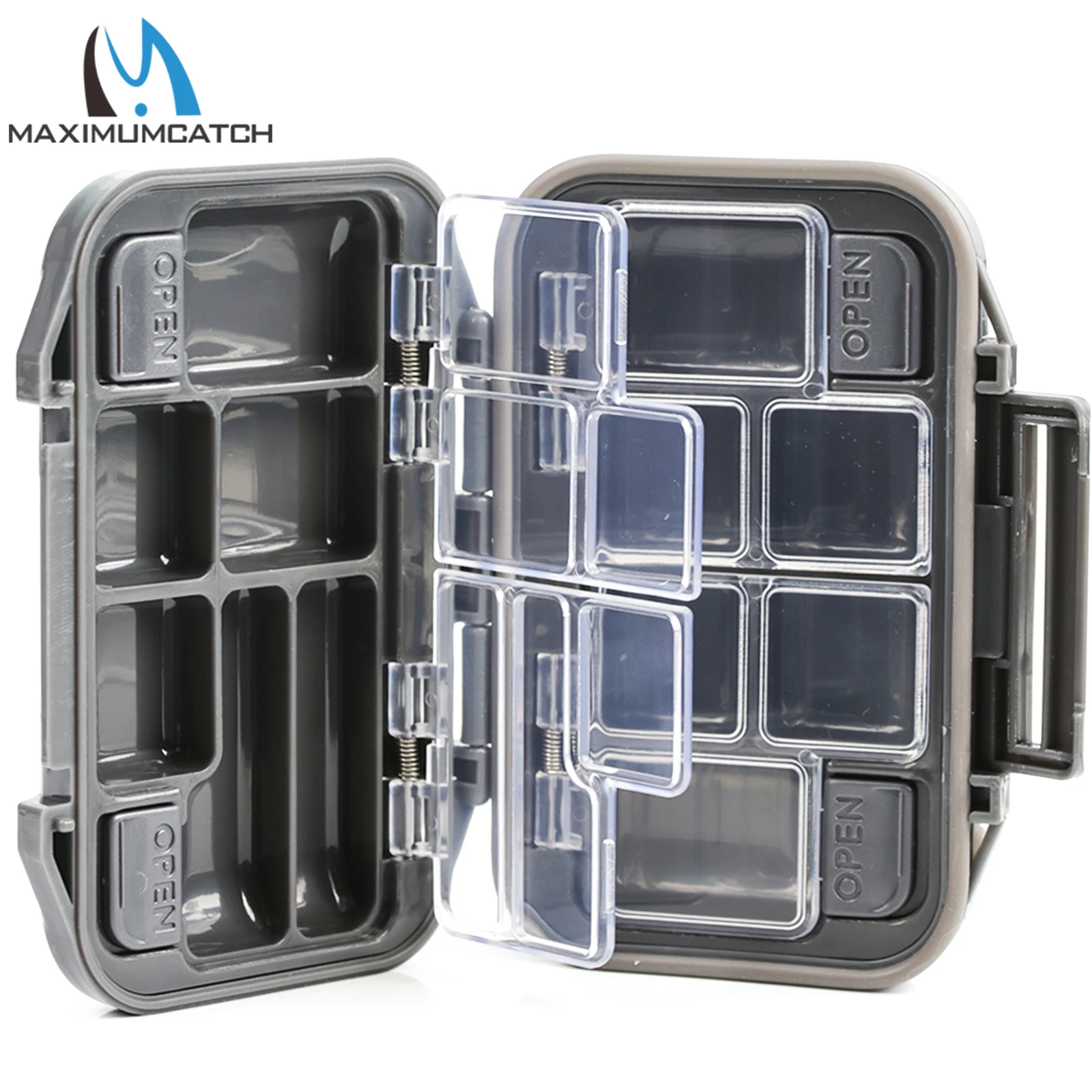Maximumcatch Водонепроницаемая RO пластиковая коробка рыболовных крючков 12 отсеков для