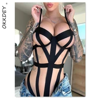 okkdey sensual lingerie woman porn bandage bodysuit transparent bodys for women sexy cut out babydolls sex erotic apparel