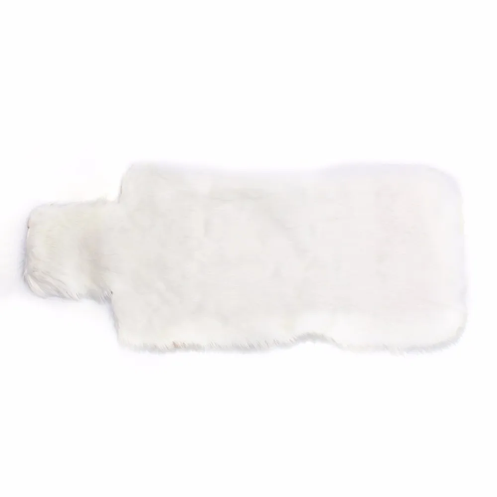 White 1PC Front Car Seat Covers Sheepskin Chair Seat Protector Support Mat Universal Winter Plush Car Warm Seat Cover Auto Accessories - Название цвета: White