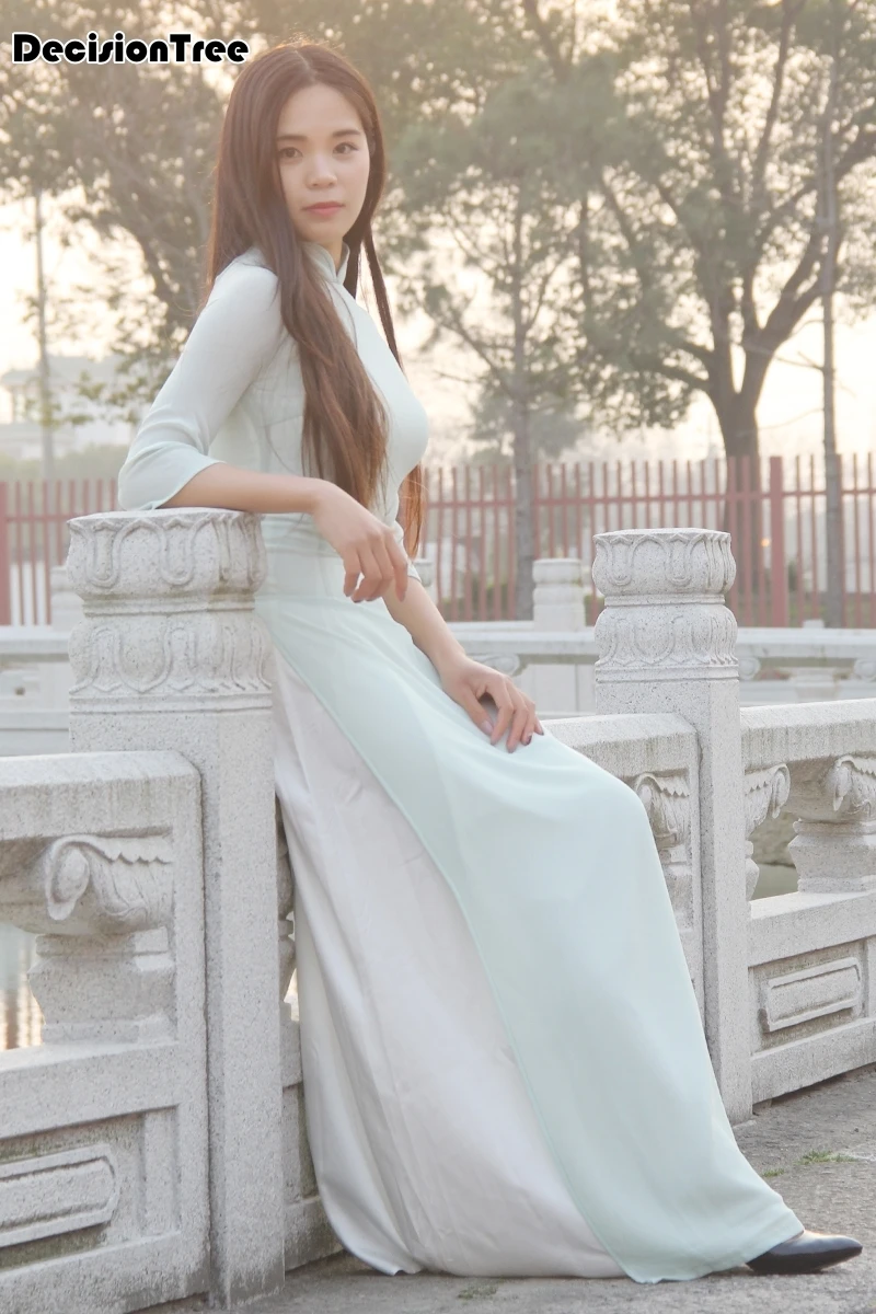 ao dai японское хлопковое женское платье-Ципао ao dai yukata высокого класса из Вьетнама aodai