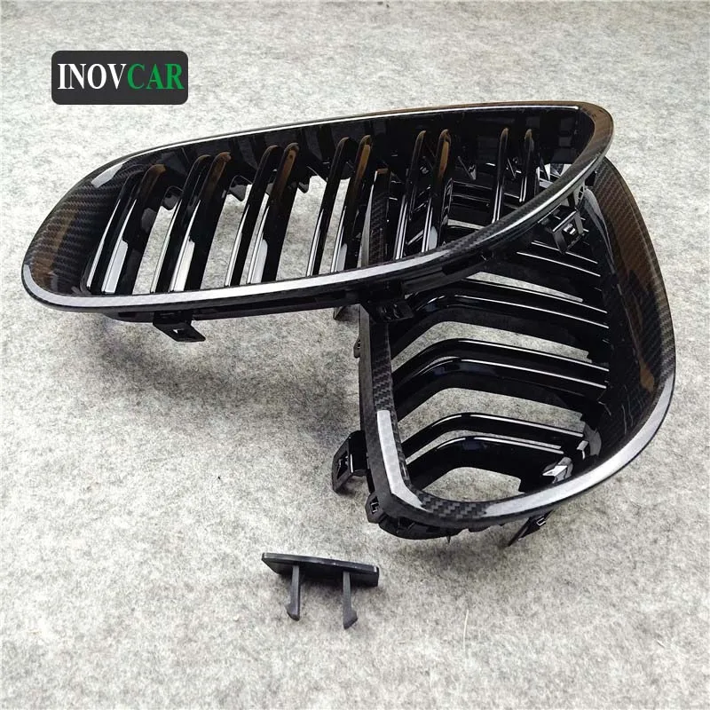 1 пара Новый углеродный вид передний глянцевый M Color гриль для 5 серий E60 E61 2004 2009 ABS