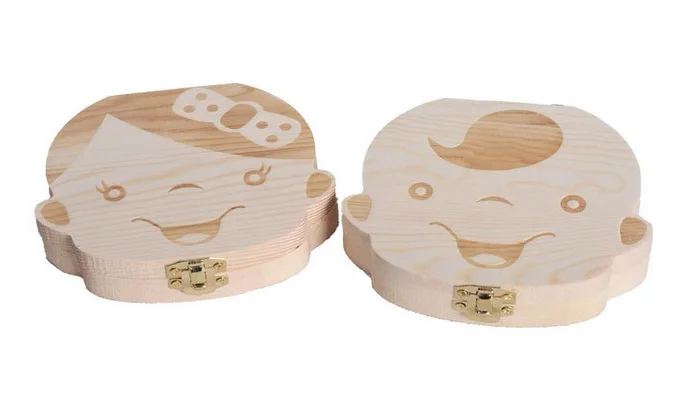 

Baby Teeth Box Baby Teeth Keepsake Boxes Child Kids Tooth Storage Holder Wooden Boys Girls Tooth Holders