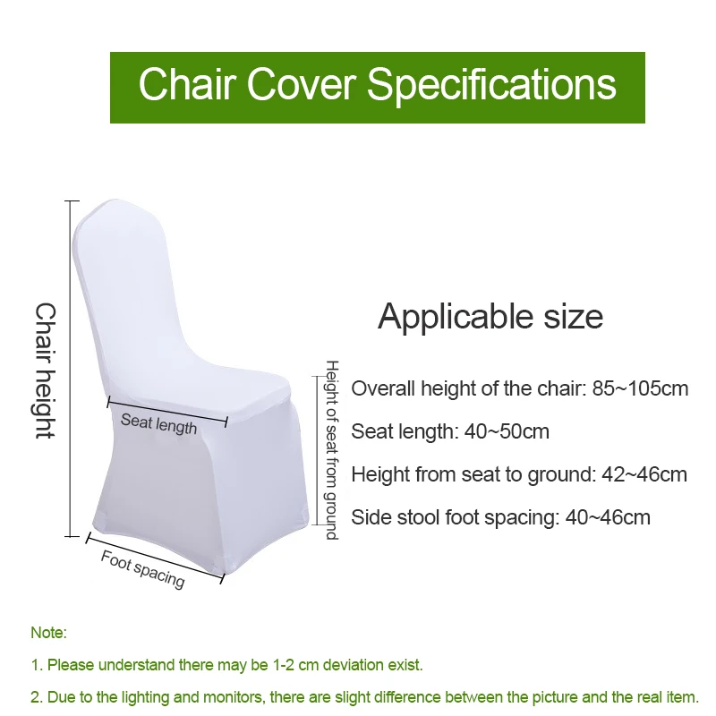 10PC Universal White Spandex Dining Room Chair Covers for Living Slipcovers Protector Wedding Banquet and Party |