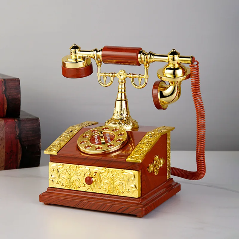 

Retro Nostalgic Telephone Landline Music Box Creative Home Bedroom Decoration Bar Cafe Decoration Children's Birthday Gift