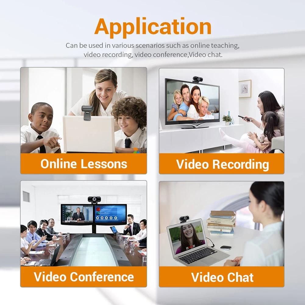 

ALLOYSEED 2MP 1080P Full HD Webcam USB Plug and Play Video Conference Call Recording Web Camera Camcorder For Desktop Laptop PC