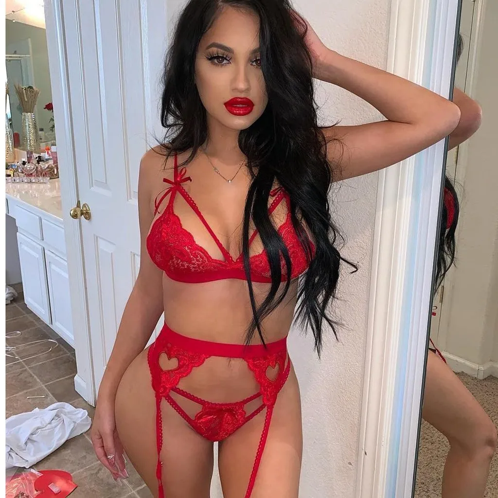 Новый сексуальный комплект нижнего белья женское нижнее белье пижамы кружевной