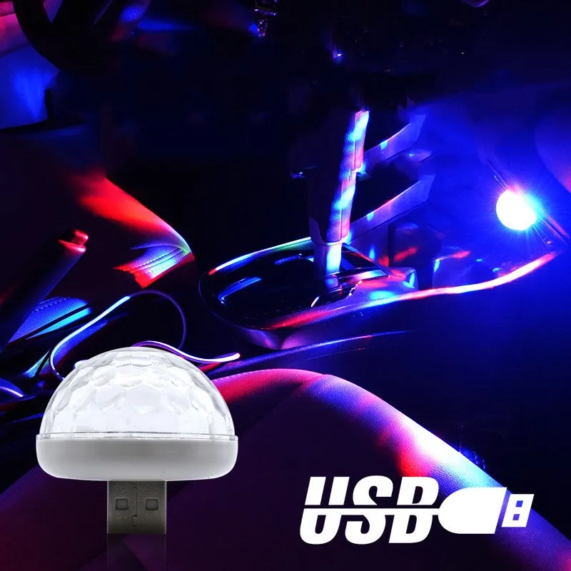 Многоцветный USB светодиодный автомобильный интерьерный осветительный комплект, атмосферный светильник, неоновые лампы