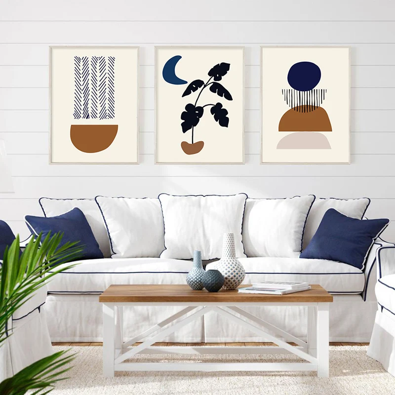 Абстрактная Настенная картина в стиле бохо природа бежевый Современная Радуга