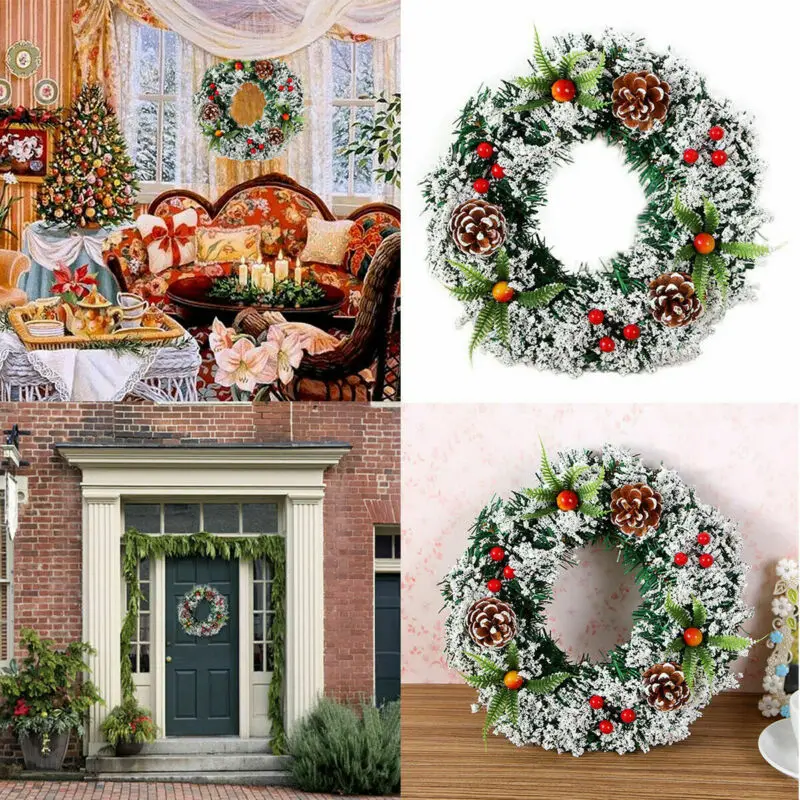 

Christmas Pine Cone Wreath Hanging Ornament Garland Xmas Wreath Party Decor Bedroom Living Room Home Decoration for Christmas