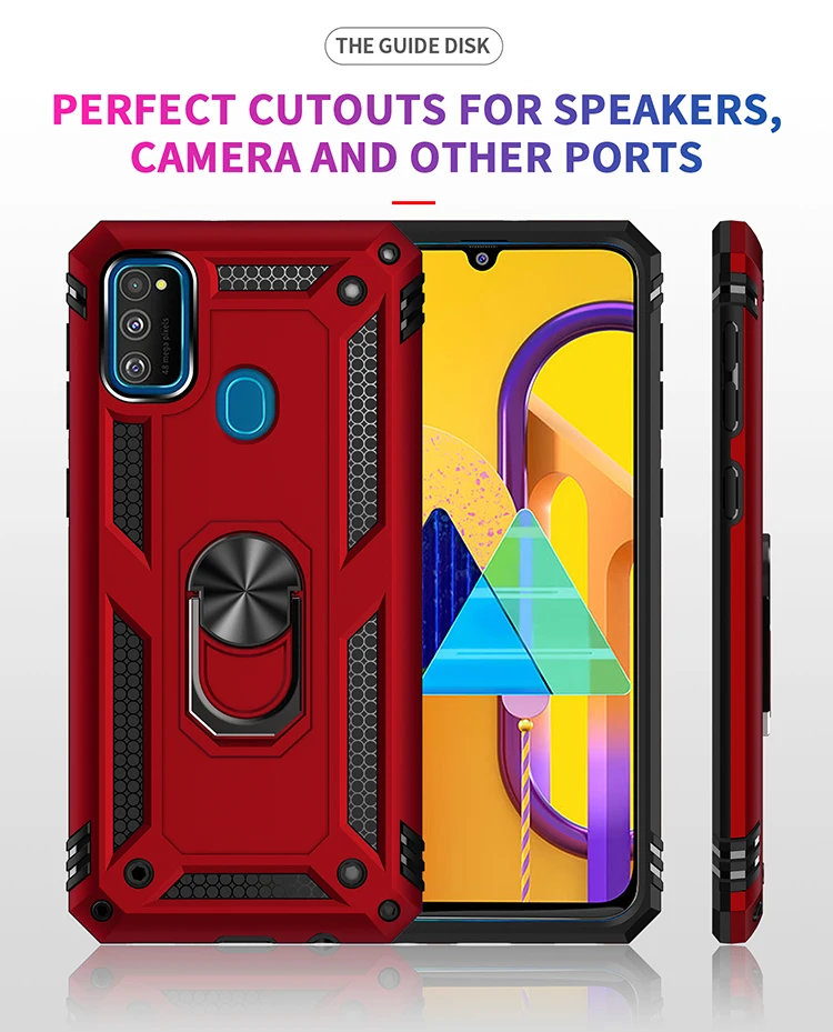 Чехол для Galaxy M21 Heavy Duty Hard Rugged Armor Kickstand противоударный чехол Samsung SM-215F | Мобильные