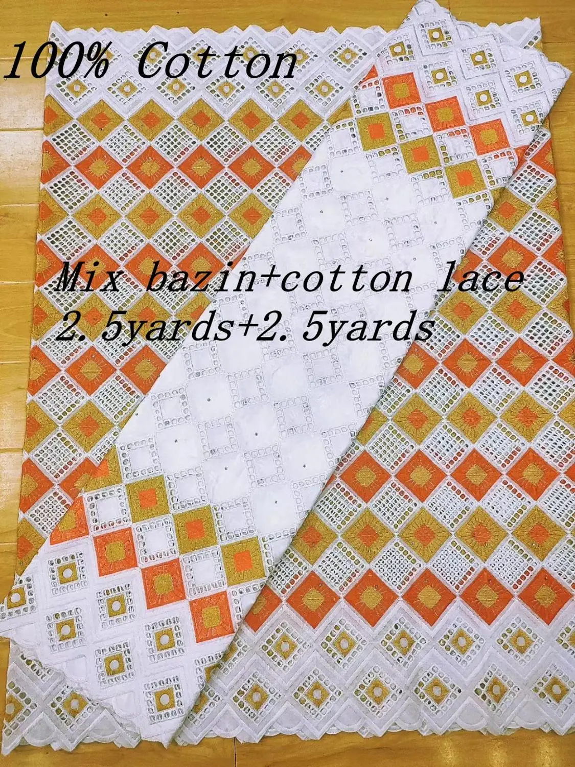 2020 Высокое качество 100% хлопок нигерийский сухой кружевная ткань вышивка в