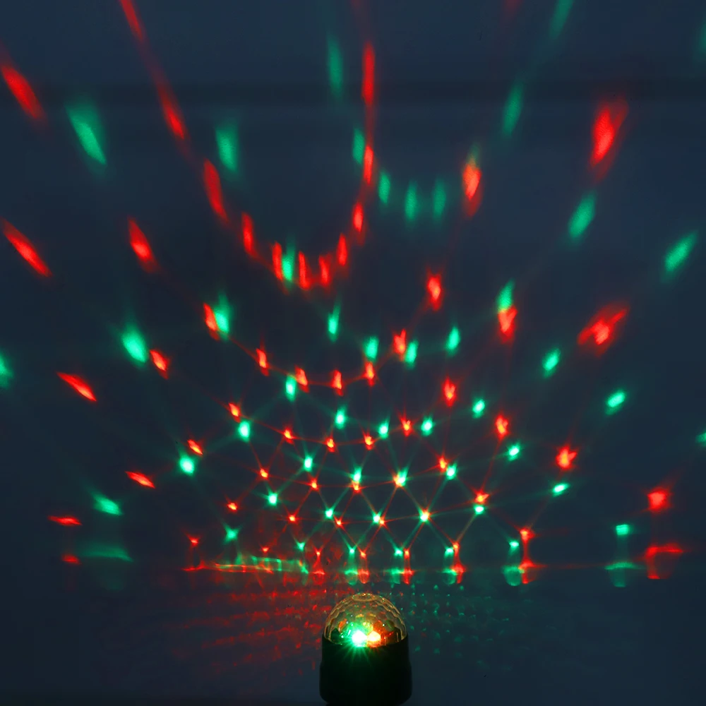

XRYL RGB LED Disco Stage Light Crystal Small Magic Ball Stage Rotating Colorful Lamp For Festival Christma Home Party Decoration