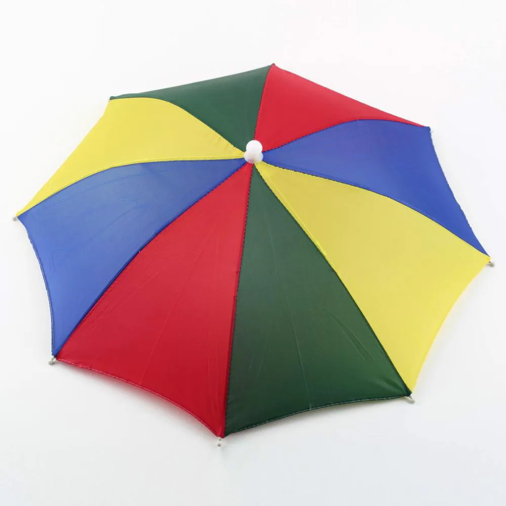 

Selling New Multicolor Portable Umbrella Hat Cap Sun Rain Fishing Camping