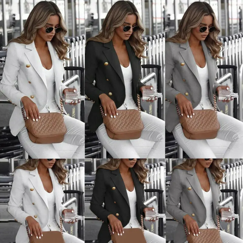 Женское деловое пальто с длинным рукавом Повседневная однотонная приталенная