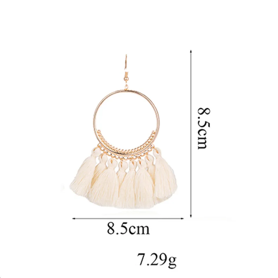 Boho Серьги Падения Для Женщин Серьги Кисточкой Большое Заявление Vintage Fringe Серьги Мотаться Красный Желтый Черный Зеленый Ювелирные Изделия