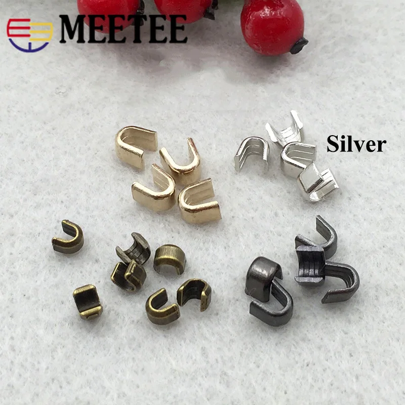Meetee 20 штук Латунь U Стиль замок-молния, нескользящие носки для 3#5#8#10# металлические нейлоновые пластиковые застежки-молнии для ремонта поделки аксессуар ZA212