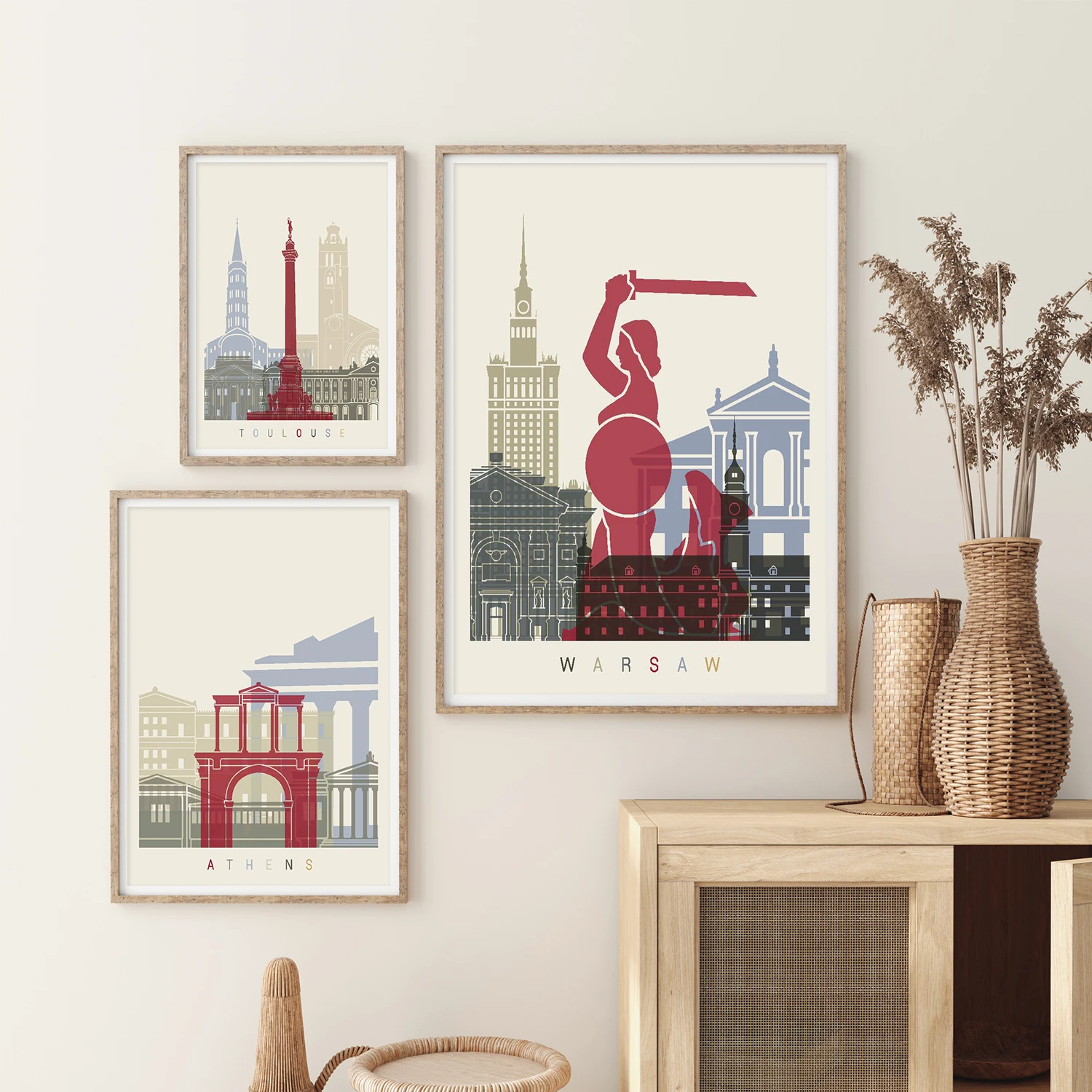 Филадельфия Варшава Тулуза Джакарта пейзаж художественные плакаты живопись на