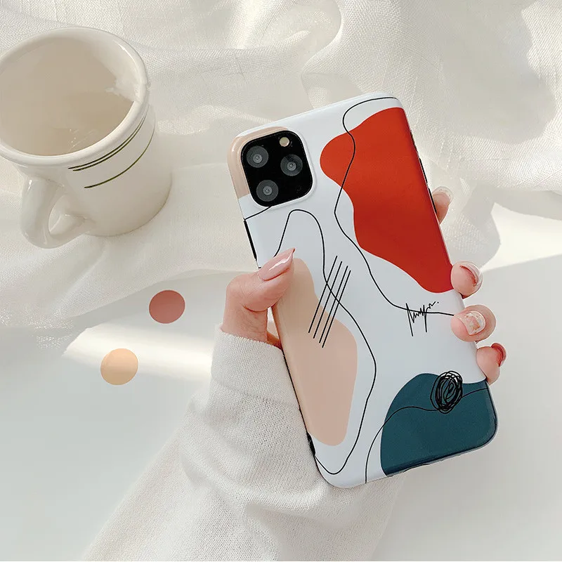 

Art Graffiti Retro Abstract Geometry Phone Case For iPhone 11 Pro Max X Xsmax Xr 7 7Plus 6 6S 7 8 Plus Cases Cute Silicone Cover