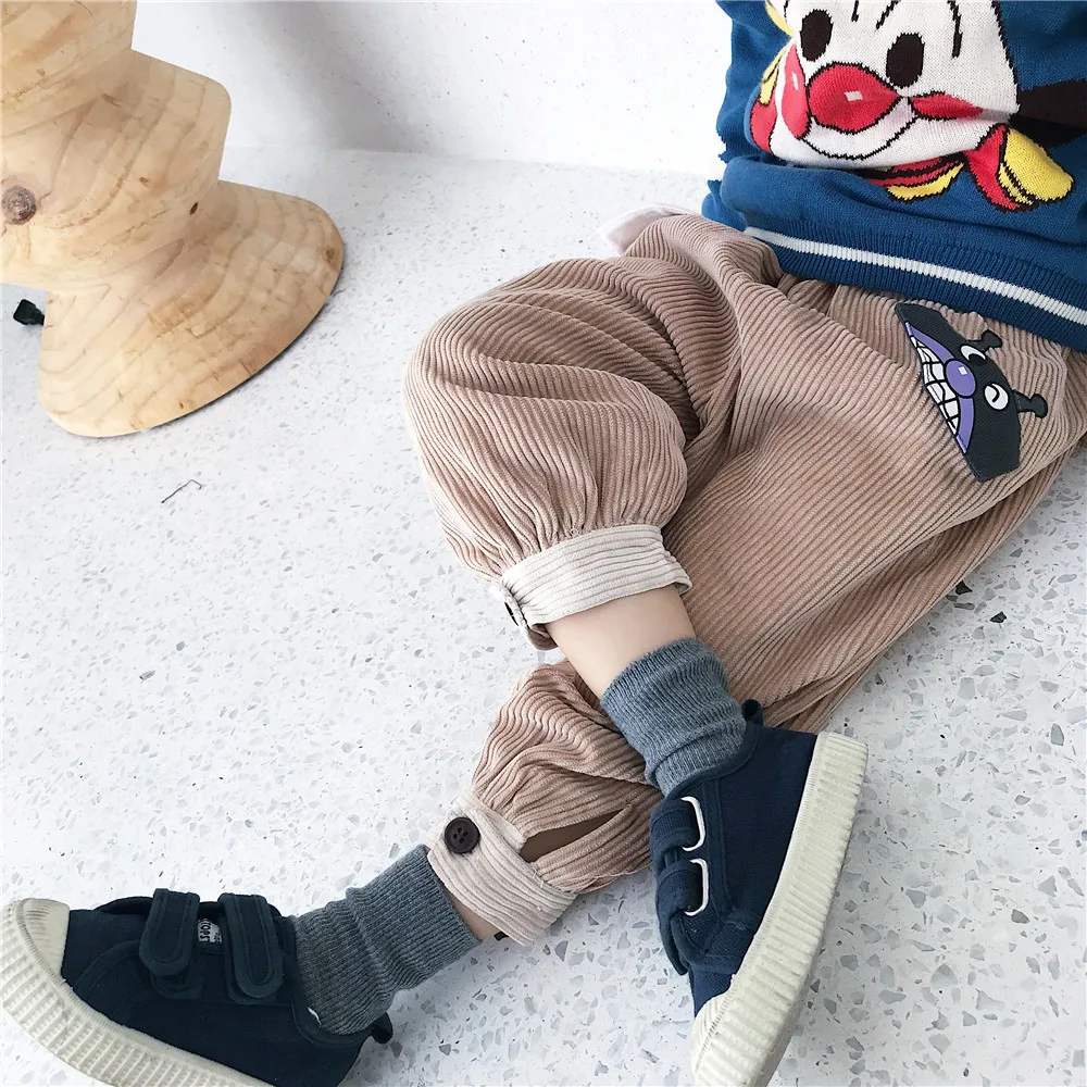 Tonytaobaby/зимняя одежда; новые бархатные штаны с карманами для маленьких мальчиков и девочек; штаны для мальчиков; детские штаны