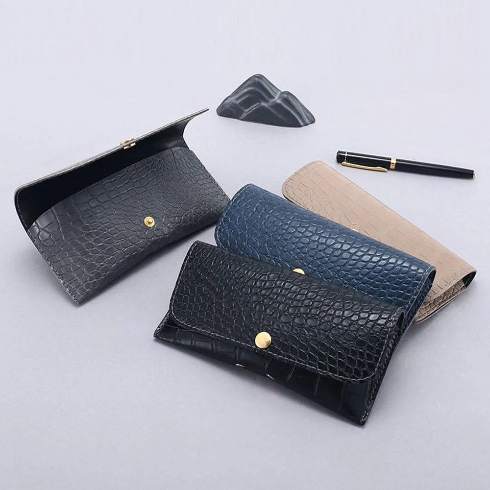 

2021 Новое поступление с каменным узором кожаные очки Чехол сжатия устойчивостью солнцезащитные очки коробка персонализированные пряжки ме...