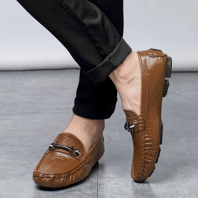 Brand Spring 2019 and Autumn Classic Retro Comfortable Breathable Outdoor Men's Shoes Mens Leather Lofer Mocassinsplus Size 48 | Обувь