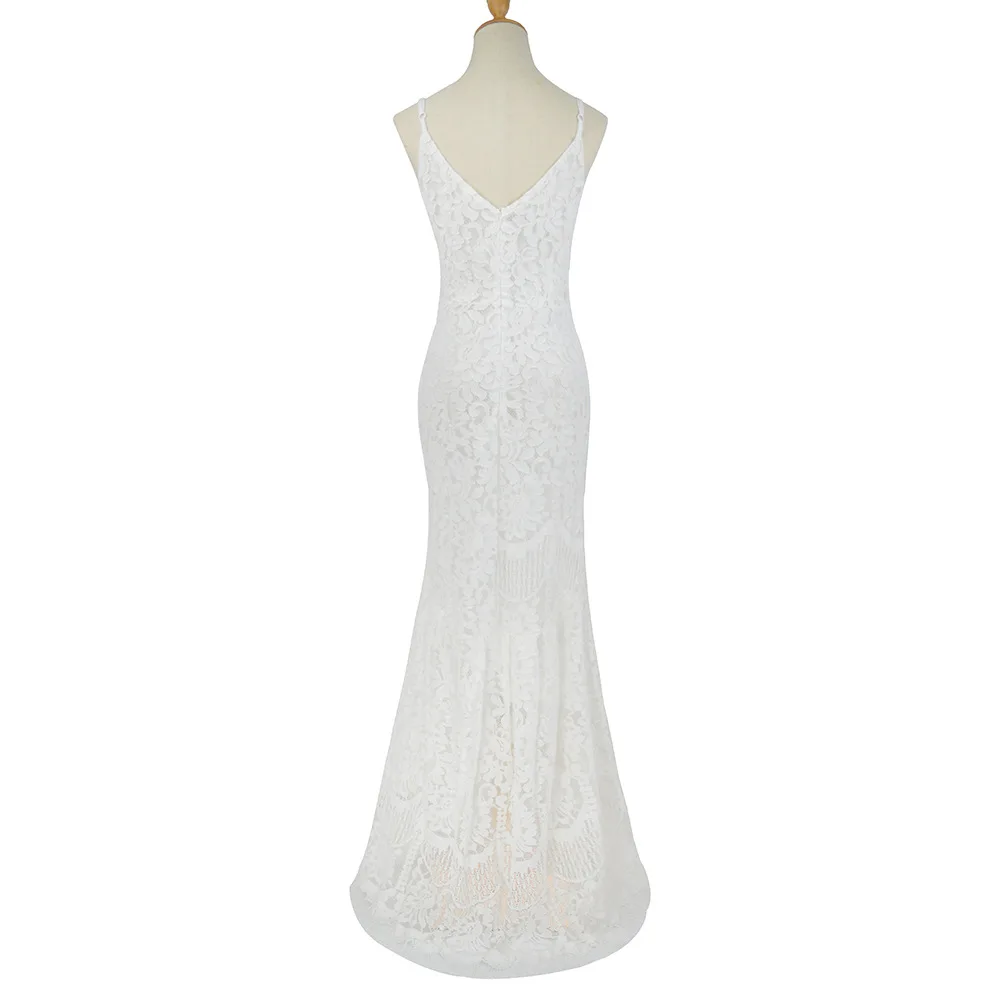 Белая кружевная юбка в виде хвоста русалки вечерние платья с вырезом сердца на