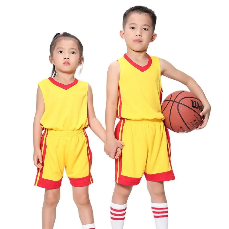 Новое поступление детский баскетбольный комплект из джерси и майки для