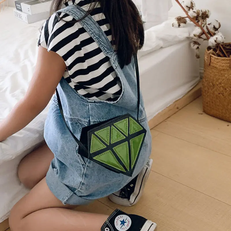 Детский кошелек для мелочи из лакированной кожи с мультяшными бриллиантами