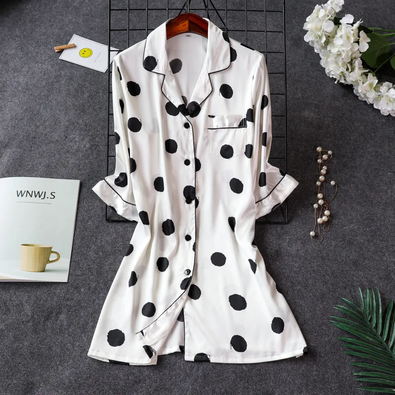 Сексуальный женский шелковый халат темно синего цвета короткая одежда для сна