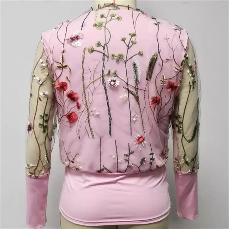 

Women Mesh Sheer Sleeve Blouse Lace Embroidery Floral Patchwork O Neck Work Wear Blouse Party Casual Big Size Shirts Streetwear