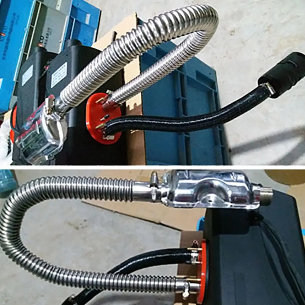 

60Cm Car Stainless Steel Material Exhaust Pipe Corrugated Round Pipe Parking Silencer Durable Heater Silver