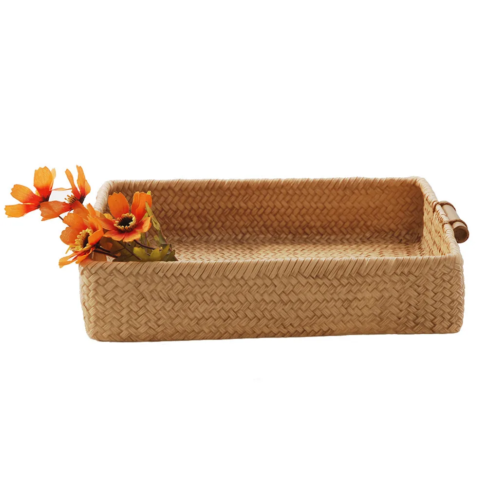 

Resin simple woven basket sundries sorting basket toy snack basket bathroom home simulation bamboo weaving