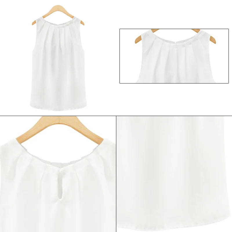 Универсальная шифоновая женская летняя блузка черного и белого цвета без