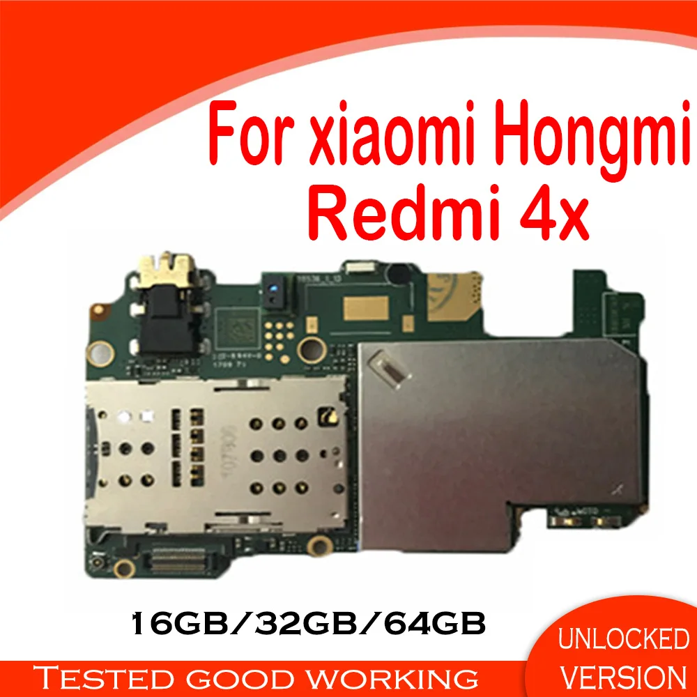 Разблокированная материнская плата для Xiaomi Hongmi Redmi 4 4X Android OS 16 ГБ 32 64 замена панели