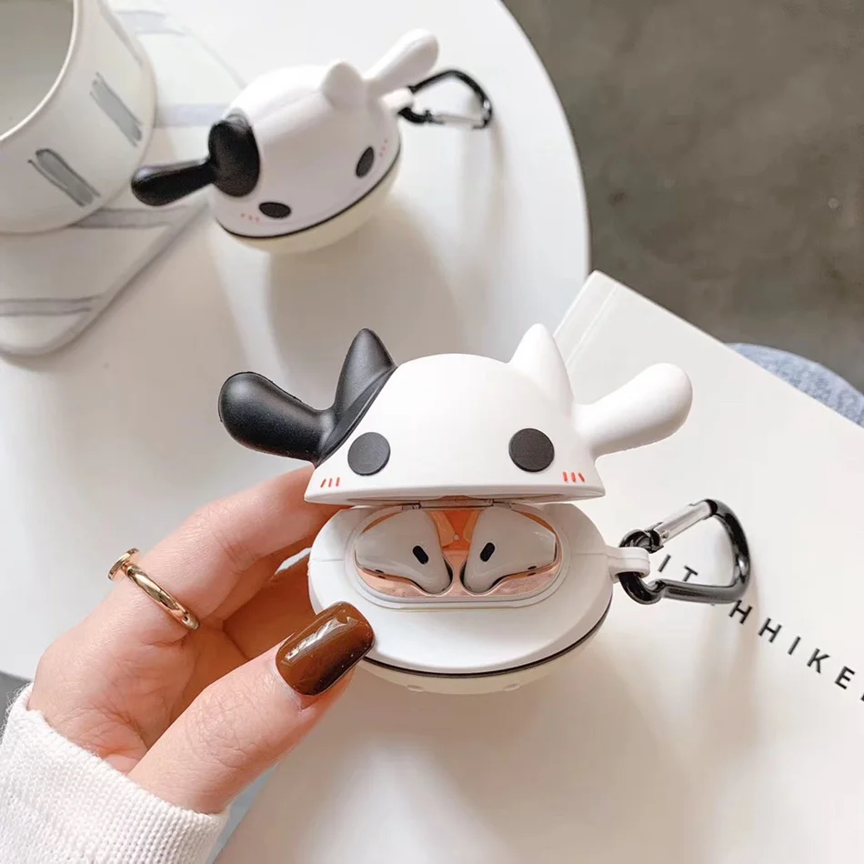 Милый чехол для Airpods Apple, чехол для наушников s, беспроводные наушники, защитный чехол, чехол для Airpods 1, 2, силиконовый чехол для AirPods