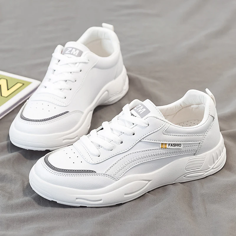 

Chunky Sneakers Women Flats Shoes Women's Sneakers Woman Fashion Shoes On Platform Woman Shoe 2021 Spring Solid Casual Sneaker