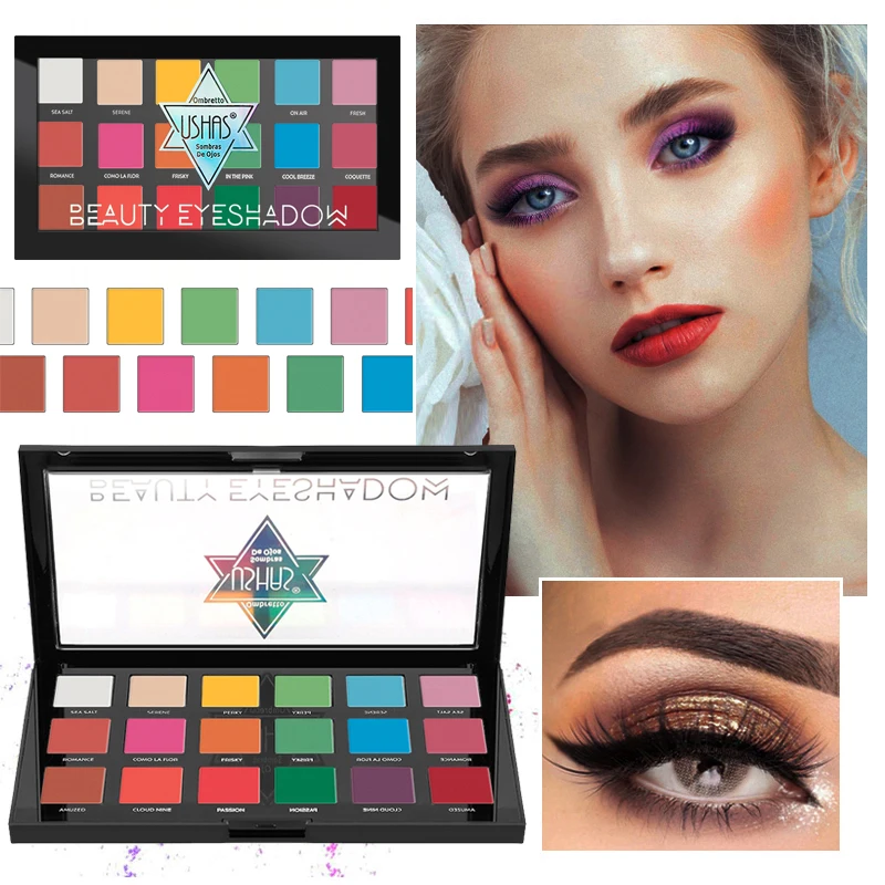 18 цветов неоновые тени для век Палитра матовые блестящие мерцающие долговечные