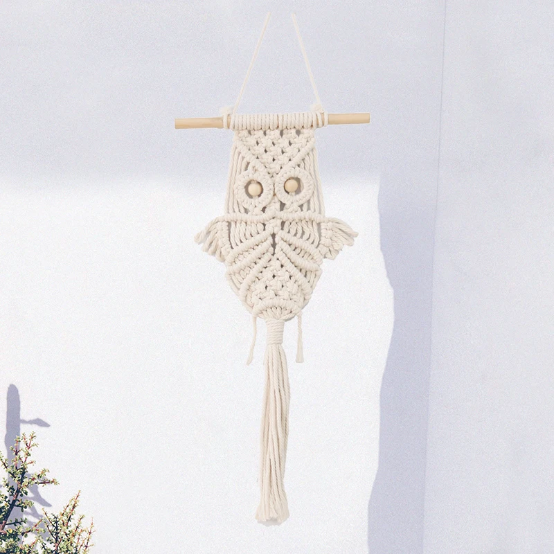 

Хлопковая веревка ручной работы для украшения дома, Тканый гобелен, креативная сова, милые животные, настенная Подвеска для гостиной
