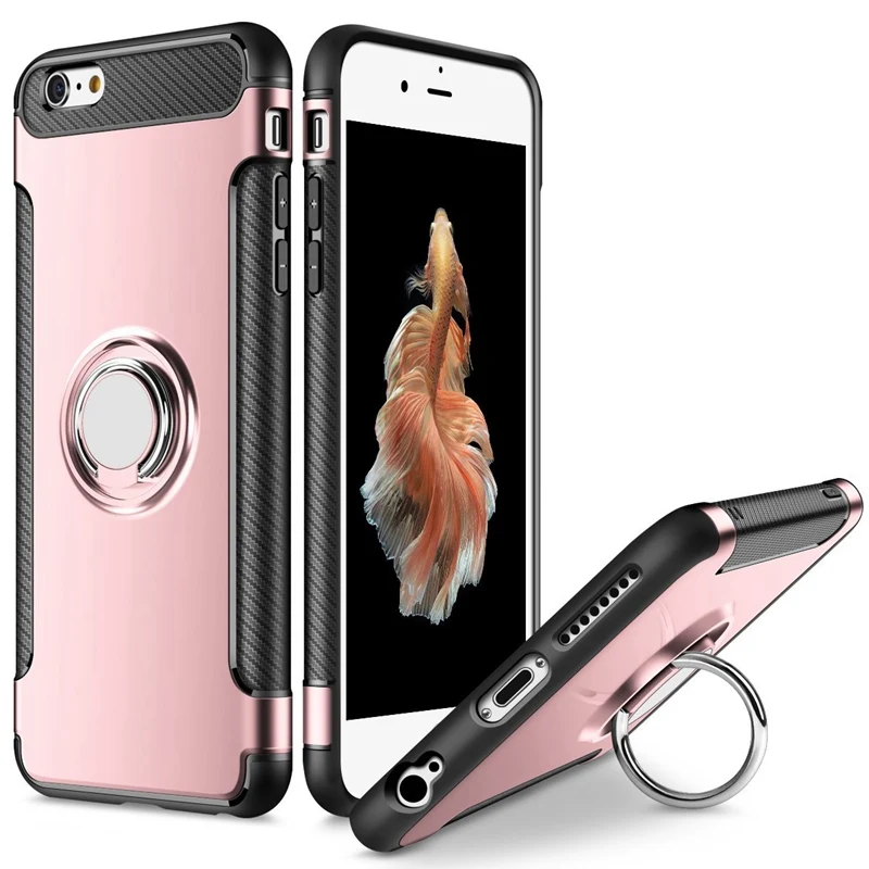 Rose Gold Чехол с поворотом на 360 градусов для iPhone 11 Pro Max SE 5 5S 6 6S 7 8 Plus X XS Max XR, автомобильный держатель, Магнитный чехол с присоской - Цвет: Rose Gold