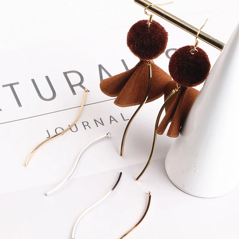 

10 шт. Diy аксессуары ручной работы позолоченный длинный волнистый пояс серьги materialpendantкулон аксессуары Оптовая продажа медный Металл 0 см