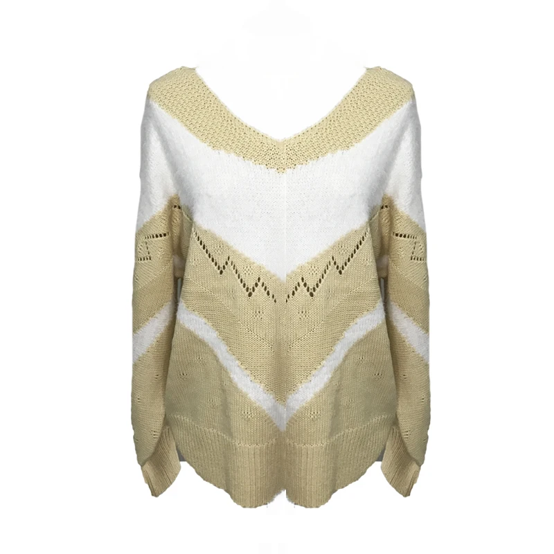 

2020 New Women Autumn Long Sleeve Sweater Loose Fashion Patchwork O-Neck Sweater Winter Pullover Sexy Tops Female Top Jumper