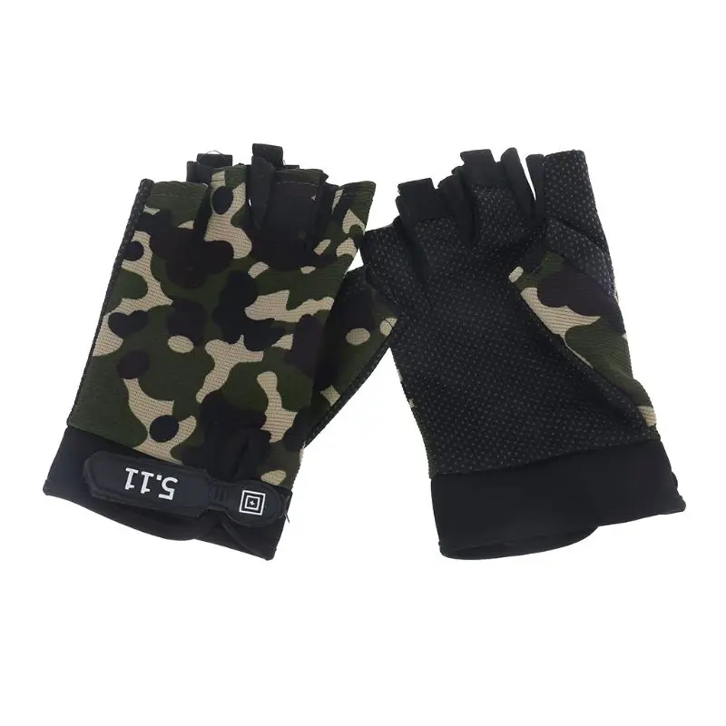 

Men Camouflage Gloves Outdoor Sport Cycling Half Finger Anti-Slip Shock-Absorbing Fitness Fingerless Mittens Warmer